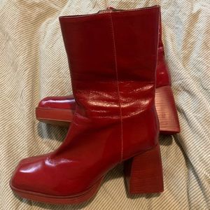 Red Ankle Boots